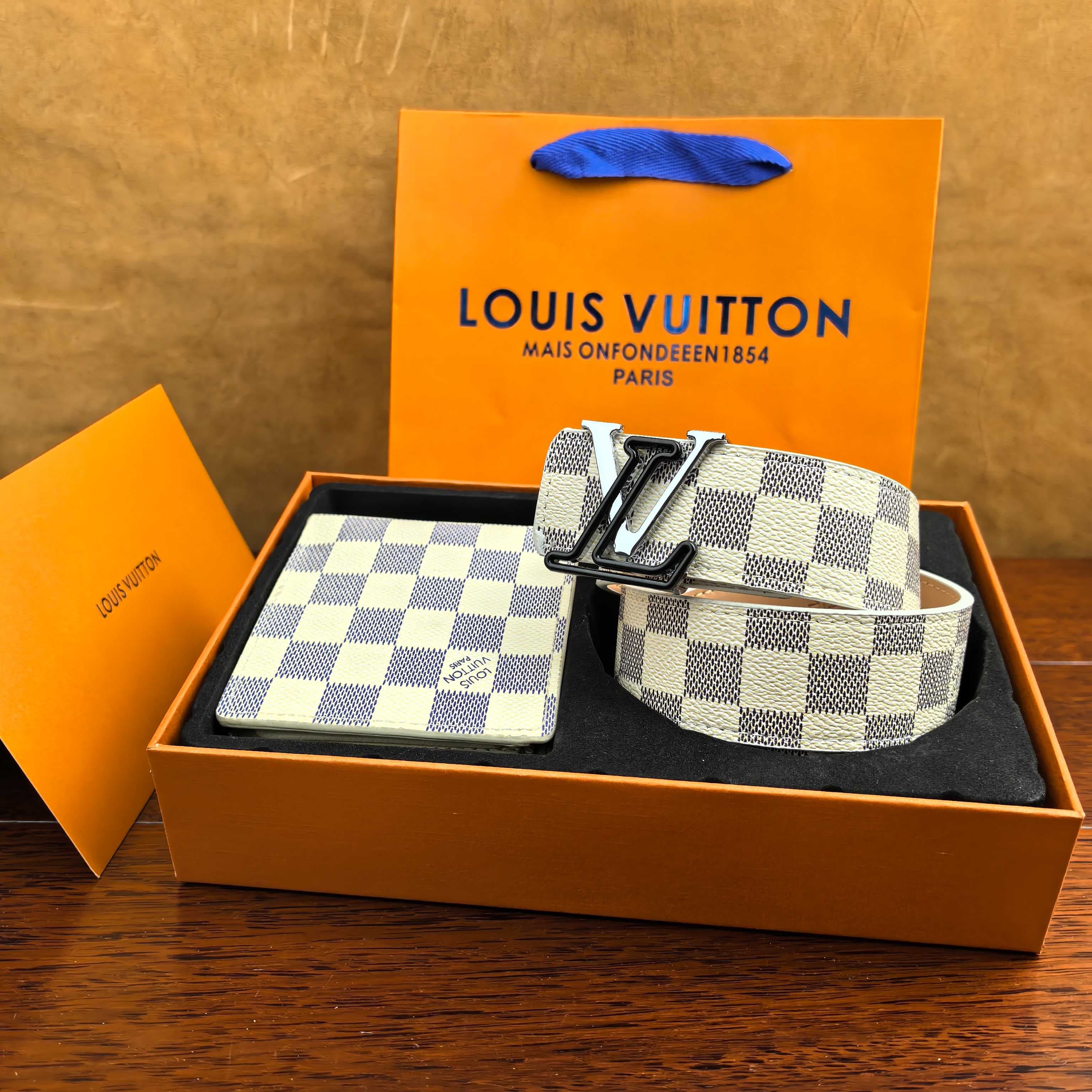 Coffret cadeau - Combinaison portefeuille et ceinture pour homme, luxueuse et tendance