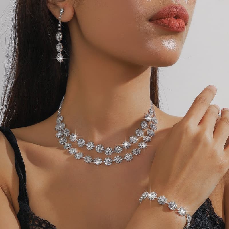 bridal jewelry necklace earrings jewelry bracelet banquet dress necklace fashionable and versatile temperament accessories