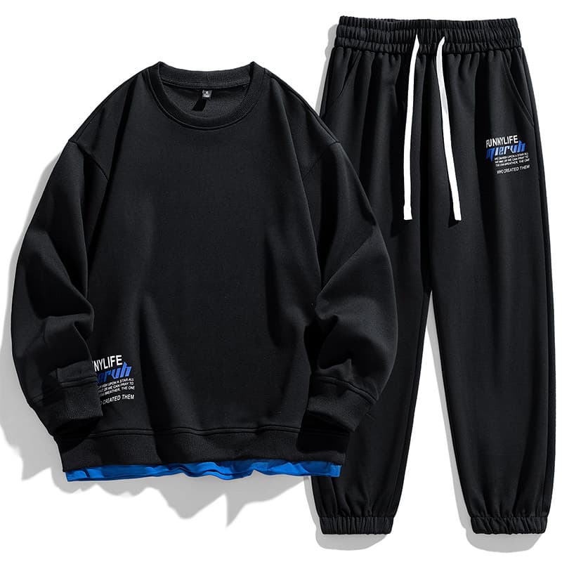 Men's Clothes Men's Suit Fashion Brand Solid Color Sportswear Handsome Set With Hoodie Slacks