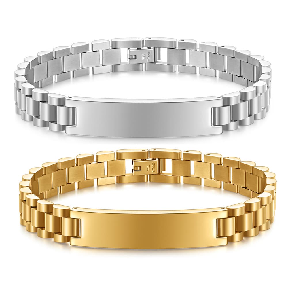 Men's Fashion Simple Bracelet Width 10mm Smooth Personality Titanium Steel Bracelet