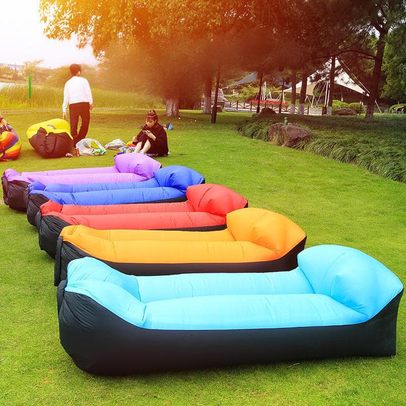Portable Inflatable Lounger Camping Air Sofa Beach Mat Quick Inflation Lightweight Supports 300lbs