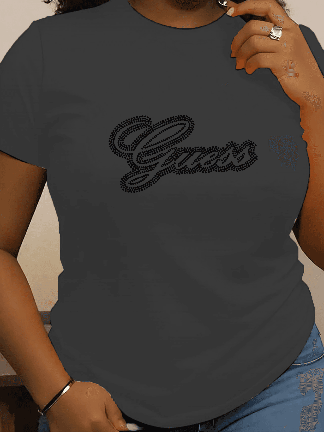 T-shirt d'été à manches courtes avec imprimé tendance pour femme