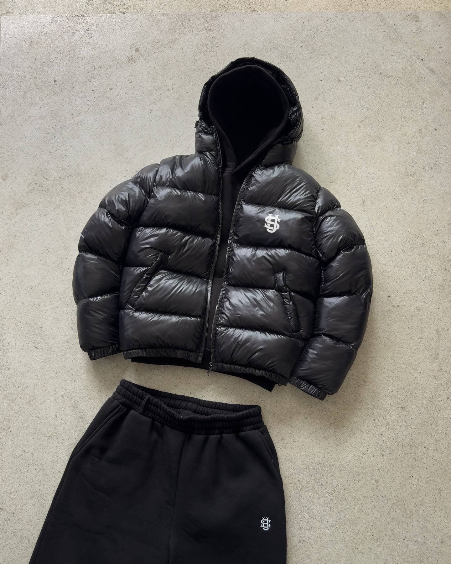Men's Clothing Letter Print Winter Hooded Warm Thick Down Cotton Jacket