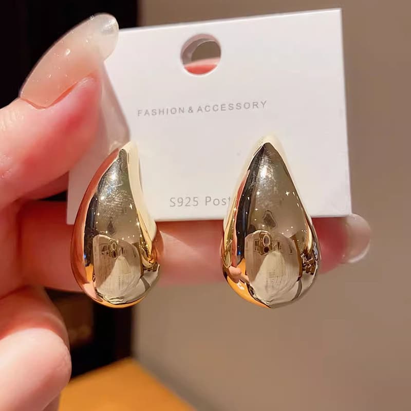 Women's Earrings retro metal cold style drop shape earrings women's niche high-end design earrings gold earrings