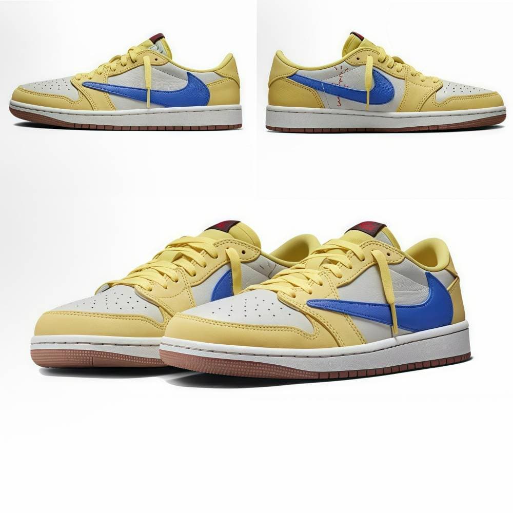 Nike Air Jordan 1 Low Medium Olive OG Canary Travis Scott Sports Retro Basketball Chaussures Baskets athlétiques Baskets Black Toe Shadow