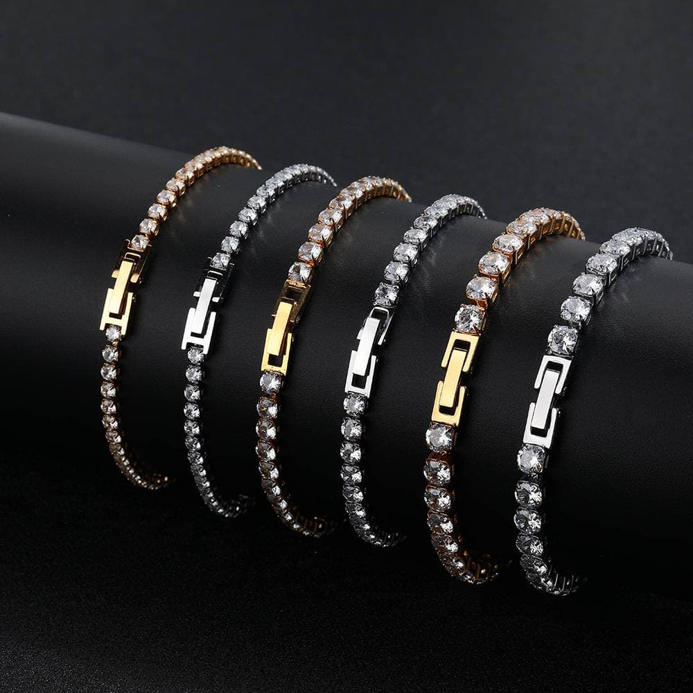 Unisex Hip Hop Bracelet – AAA Zircon Tennis Chain (3 Widths)​
