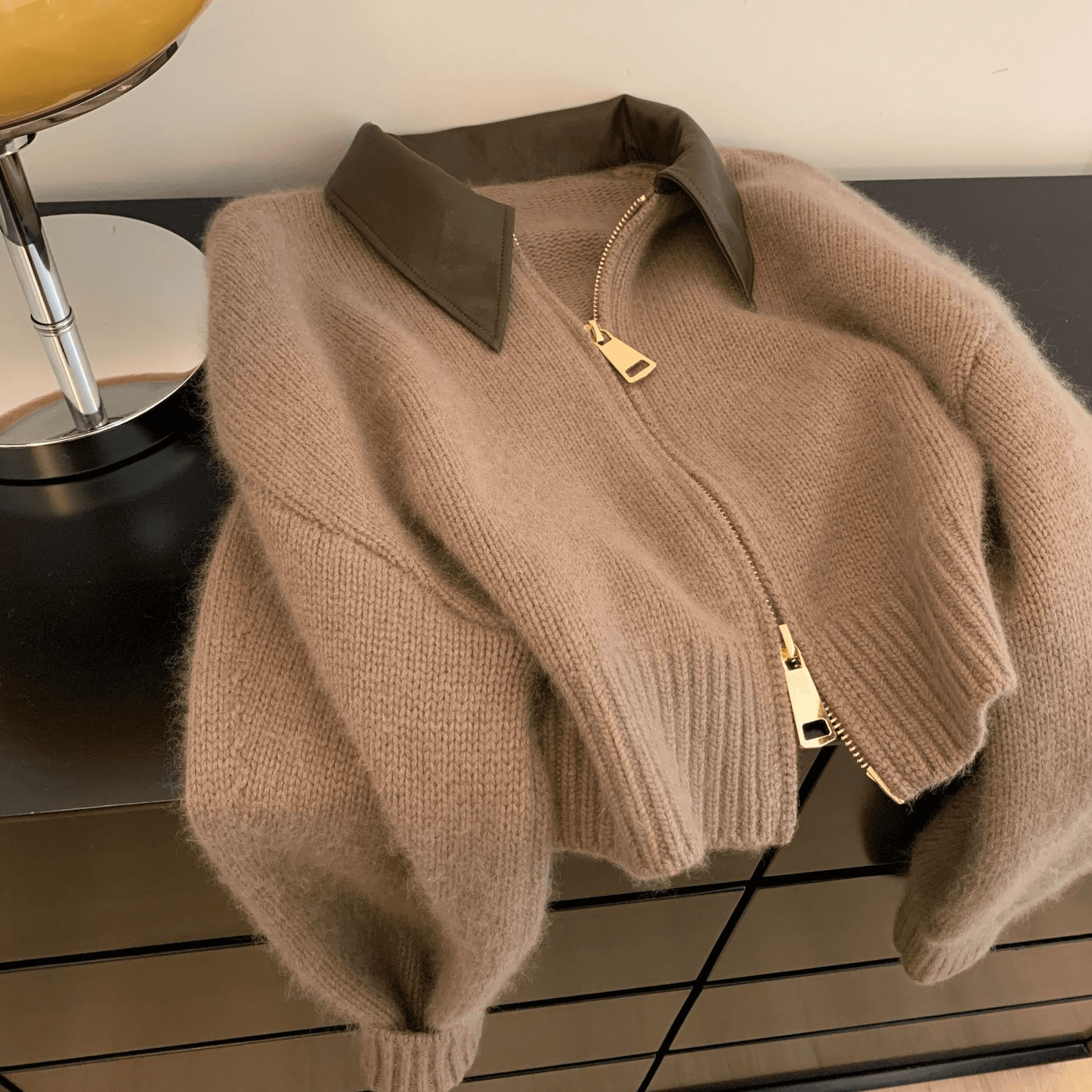 Women's Clothing Real Shot Knitted Cardigan Sweater Jacket Women's Autumn Clothing Autumn And Winter Outer Wear New Style Hot Selling Loose Zipper Top