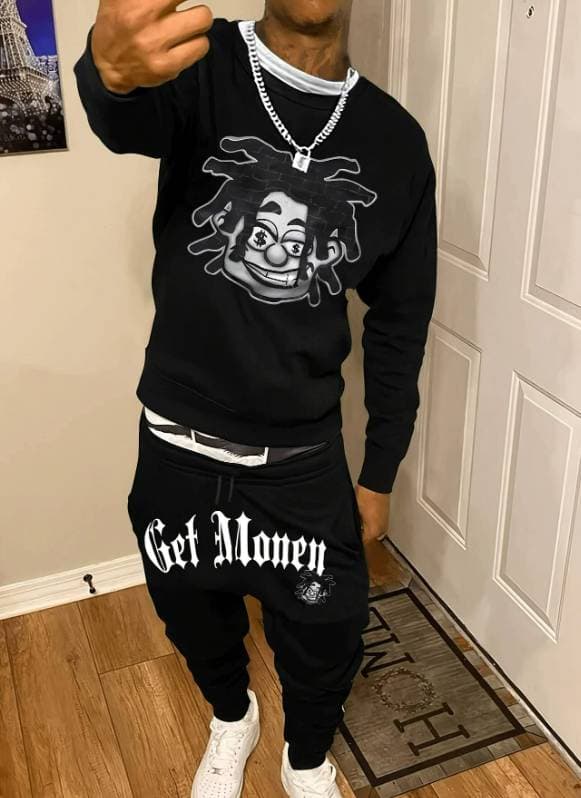 Ensemble pantalon et veste de survêtement tendance pour homme avec logo brodé