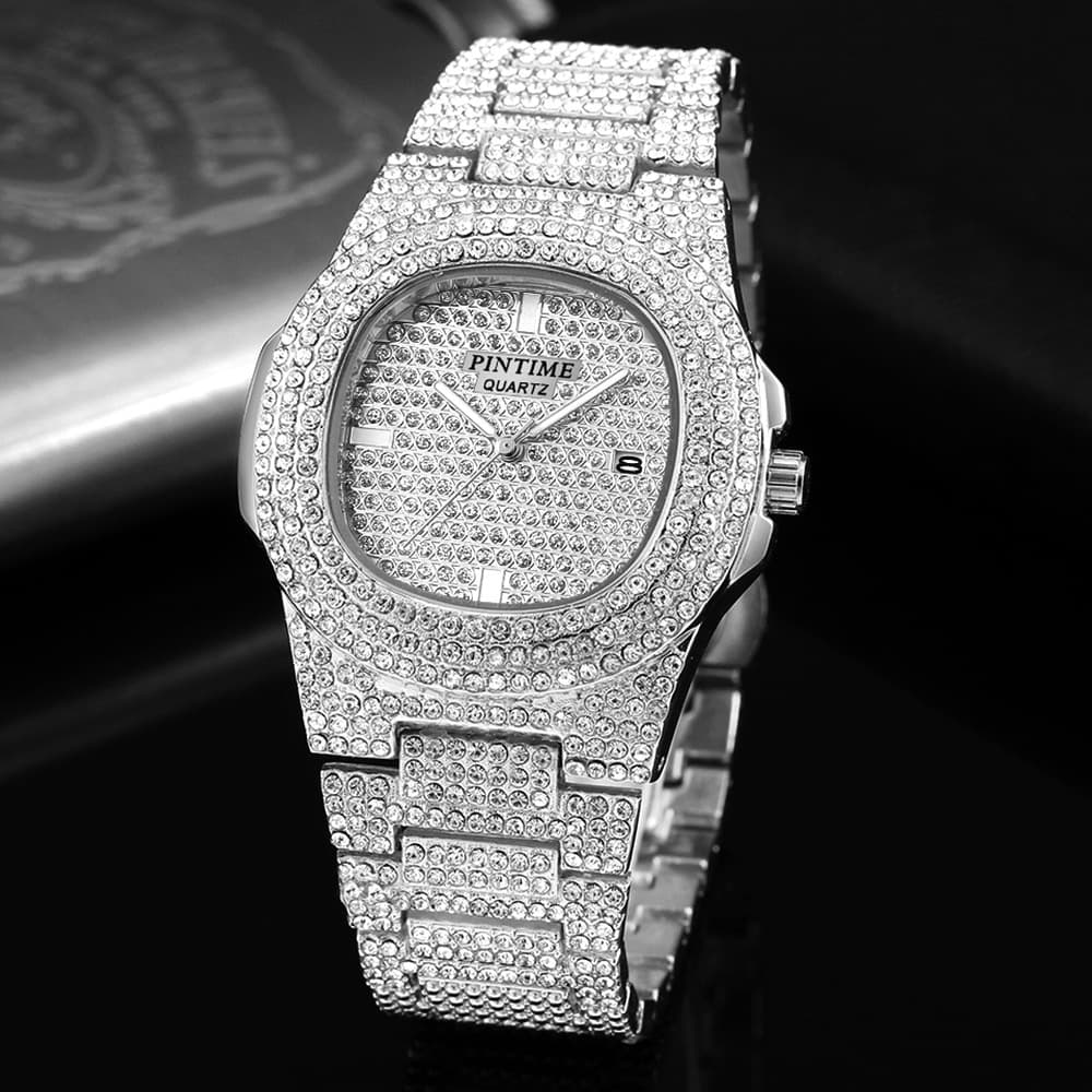 Jewelry Watch - Stainless Steel Band, Diamond Accents, Date Display, Quartz Movement, Water Resistant, Fashionable Timepiece For Everyday Wear