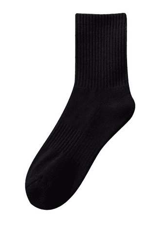 Chaussettes en coton respirant pour hommes et femmes - Chaussettes de sport confortables (cheville/mi-mollet/dessus du mollet) en noir et blanc class
