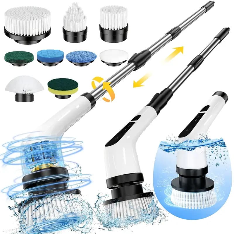 Electric Cleaning Brush For Home Furniture Fully Automatic Telescopic Rotating Handheld Brush For Cleaning Fish Tanks