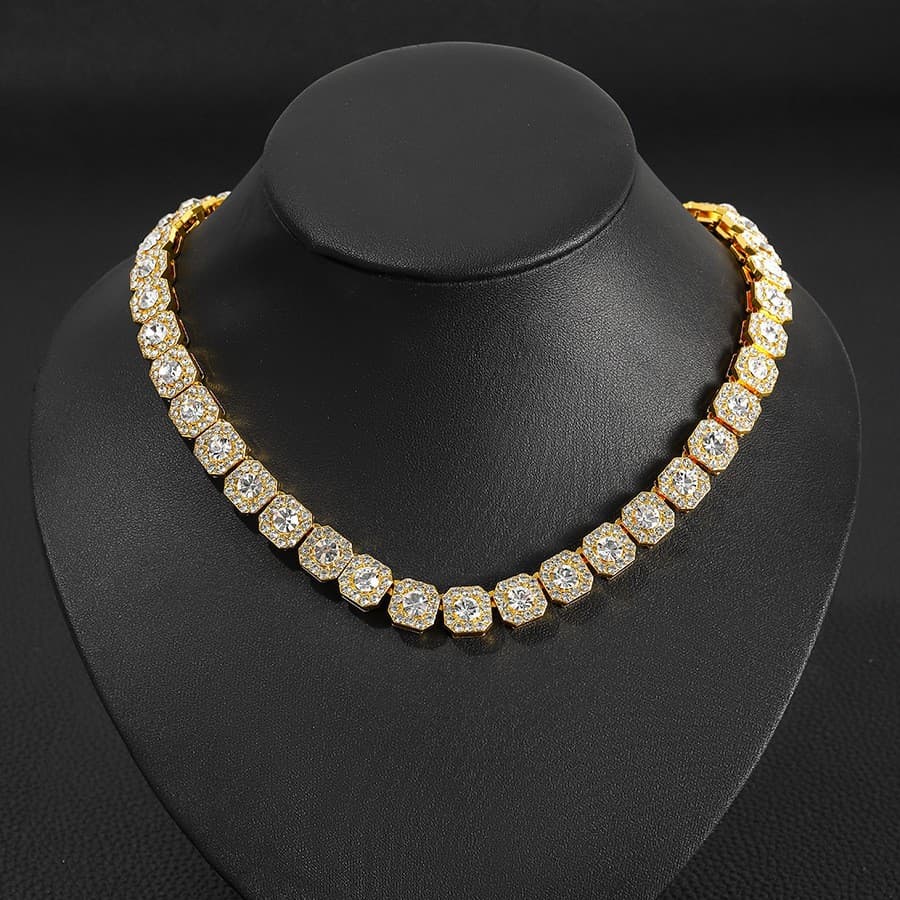 Light Luxury Style Round Alloy Rock Sugar Cuban Chain Personality Necklace Clavicle Sexy Disco Wear Rock Sugar Chain