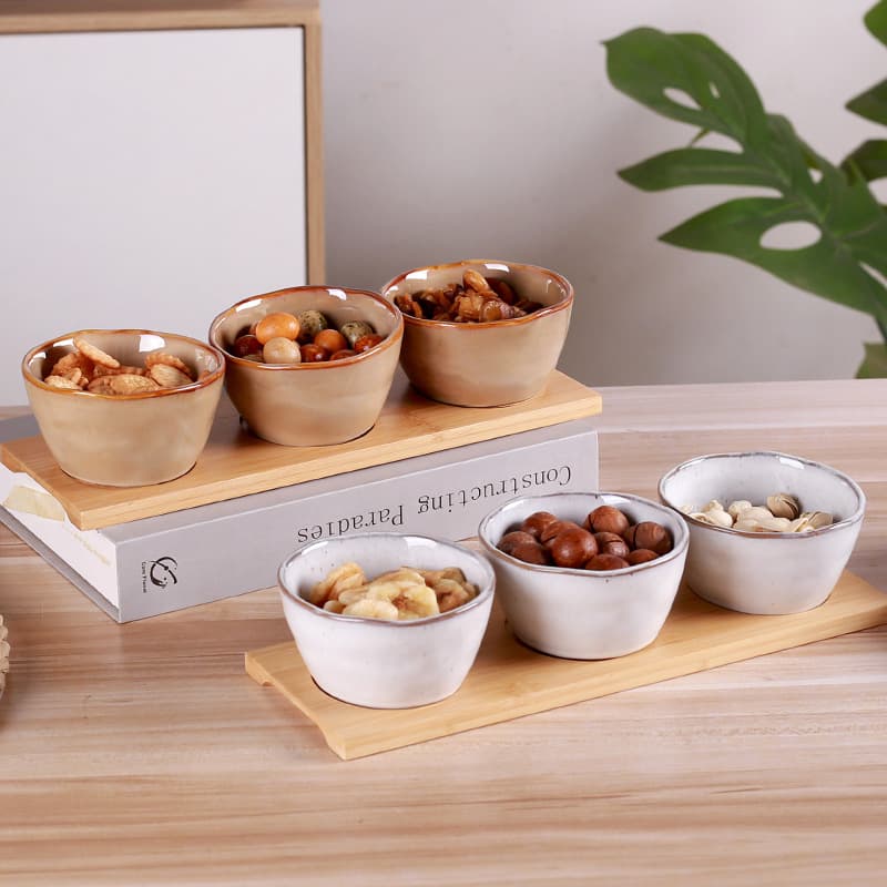 New Nordic Style Ceramic Bowl And Plate Set Household High End Kitchen Snack Sauce Plate Set