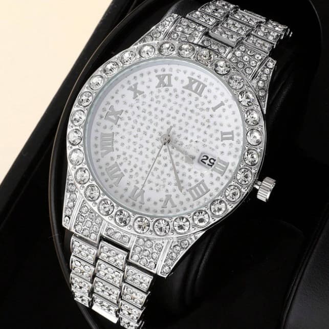 explosions diamond full diamond Roman fashion with calendar women's watch women's watch women's wrist watch,