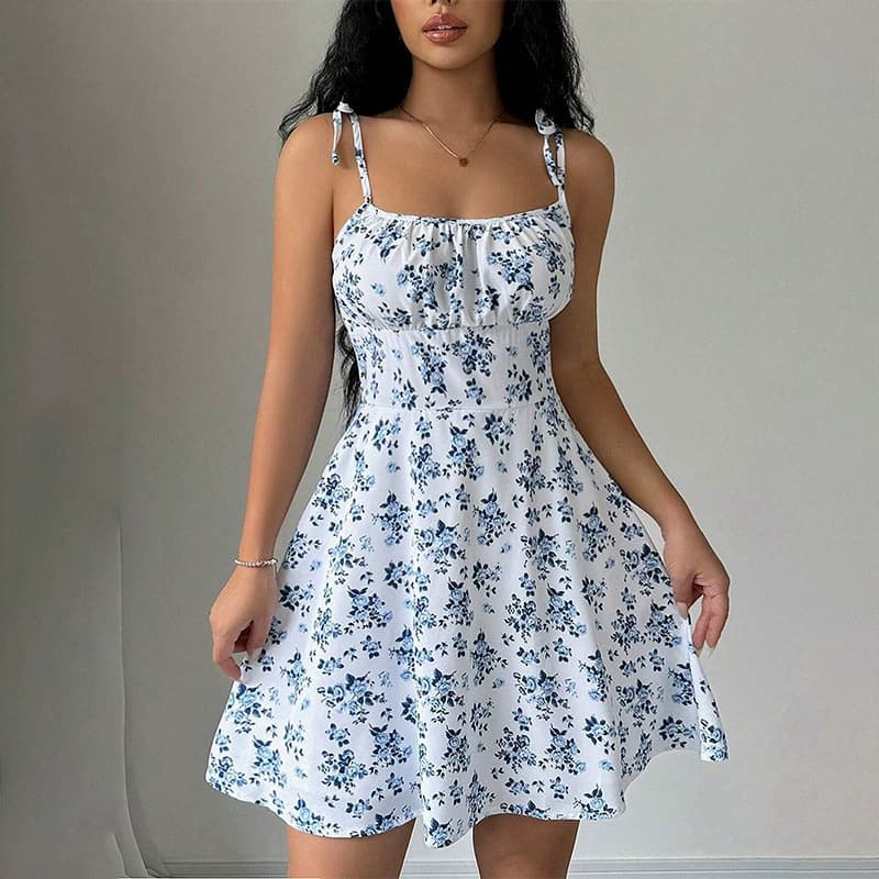 Women's Clothing New Sweet Waist A Line Short Skirt Loose Slimming Casual Dress