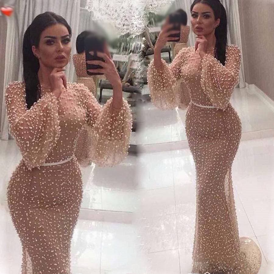 Women's Clothing Popular Fitted Dress Mesh Round Neck Puff Sleeve Dress