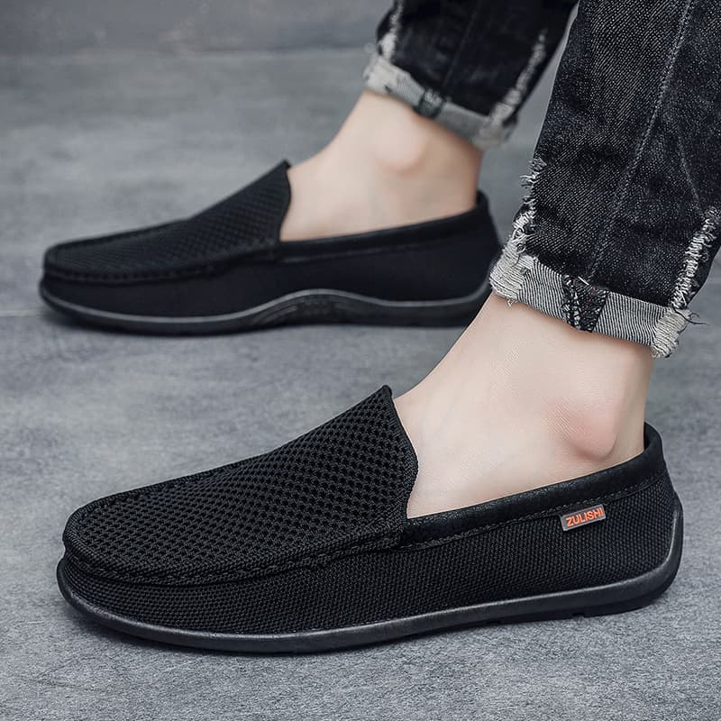 2025 Dou Summer Business New Breathable Mesh Lefu Driving One Step Men's Shoes 4043