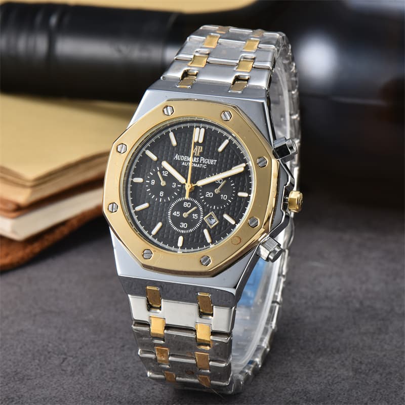 Nouvelle vente chaude AP hommes mode polyvalent montre à Quartz calendrier bracelet en acier montre décontractée