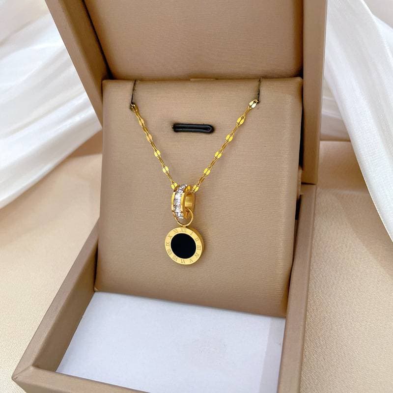Classic Design Brand Roman numerals Pendant Necklace For Woman Titanium Steel Tassel Necklace Luxury Jewelry