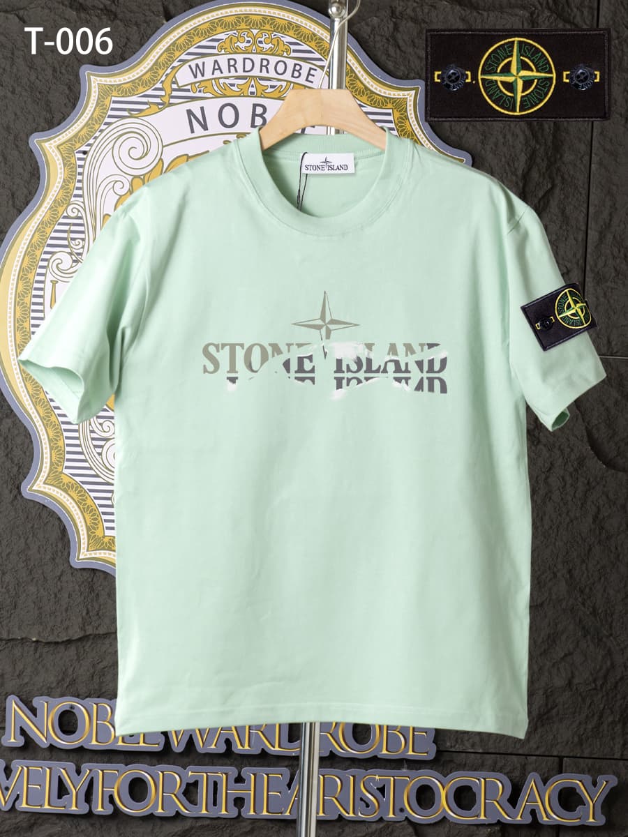 T-006 - T-shirt d'été à manches courtes et col rond en pur coton, haut tendance de haute qualité, léger et respirant pour l'été.