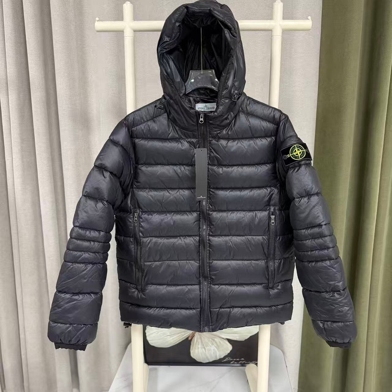 Veste en coton Stone Island à écusson brodé, modèle Breadman, chaude, unie, style urbain, unisexe.