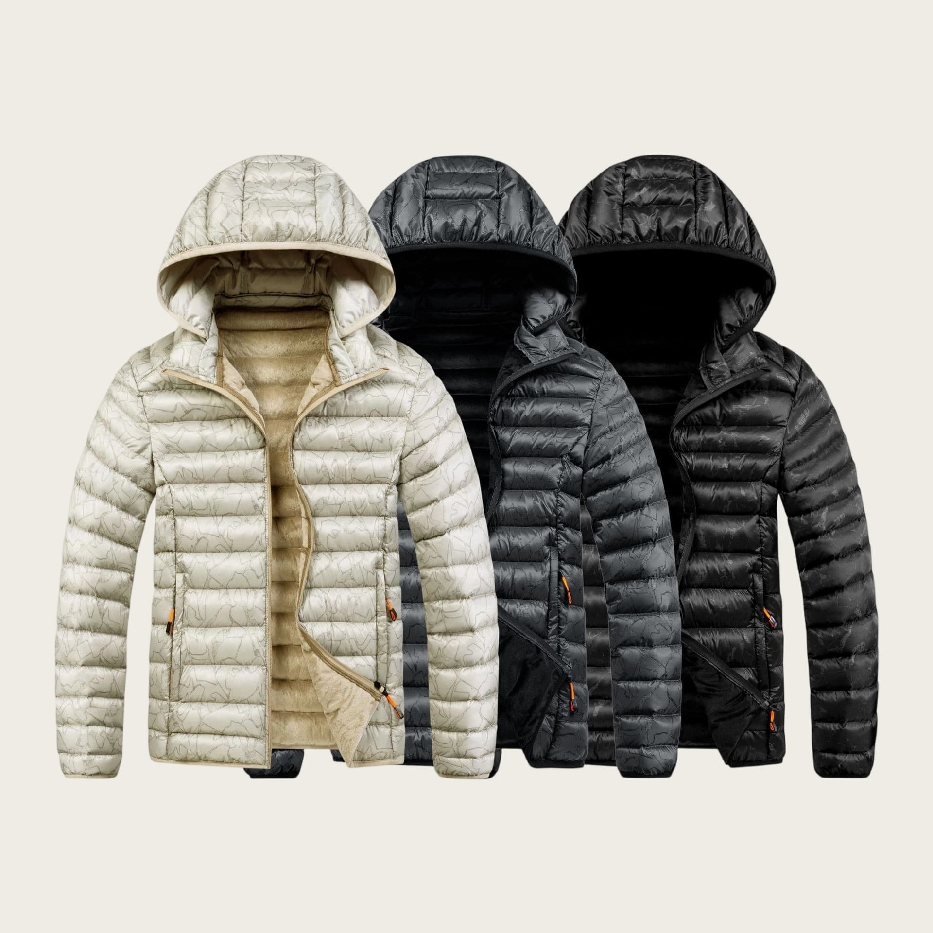 ​Men's Lightweight Quilted Jacket With Detachable Hood - Winter Warm Fleece-Lined Coat, Slim Fit Zip-Up Puffer Vest For Casual Wear​