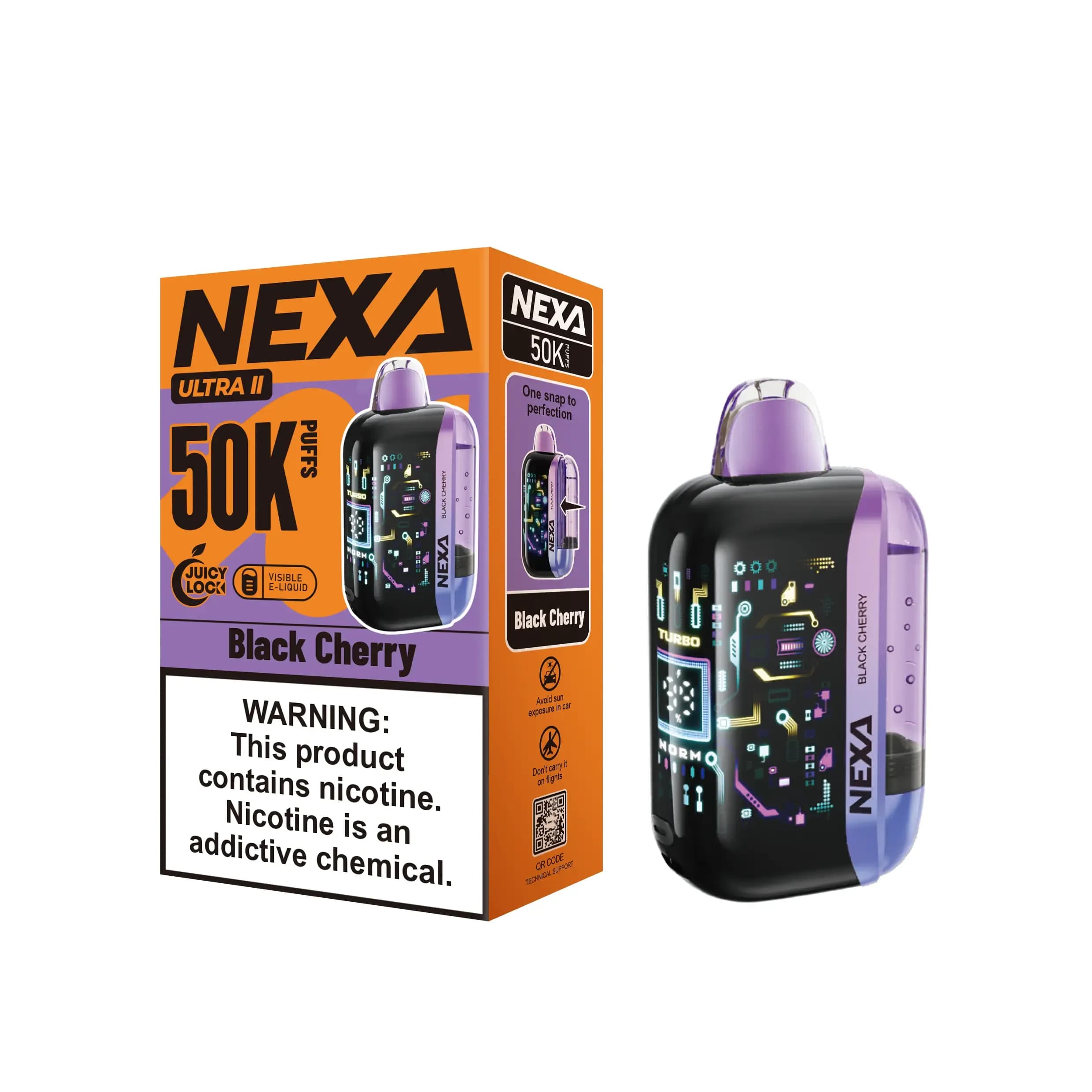 1 à 3 cigarettes électroniques jetables NEXA ULTRA II 50K (50 000 bouffées) - 20 ml, 5 % de sels de nicotine