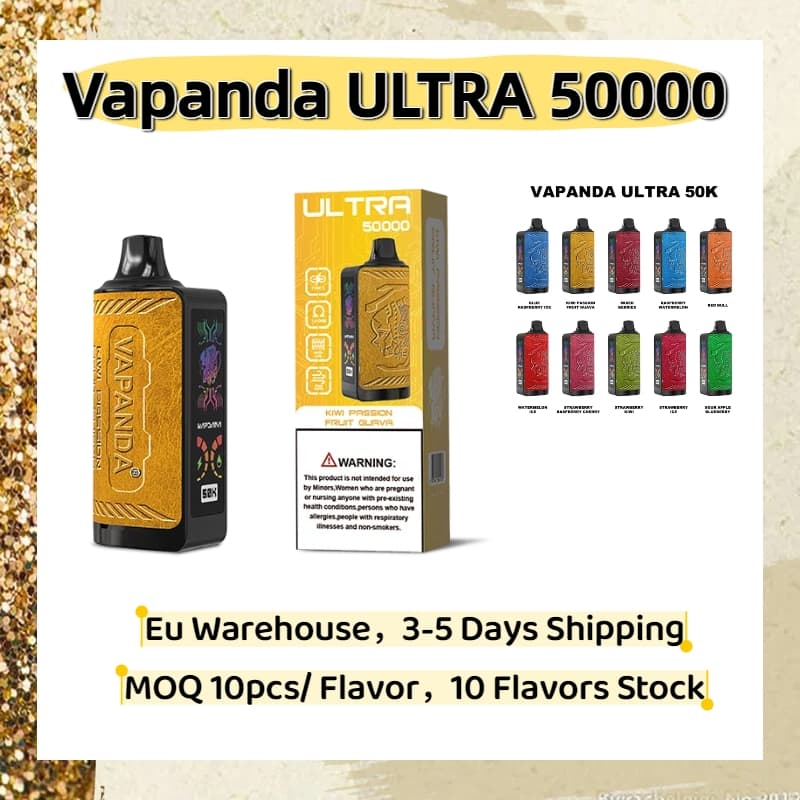 Cigarette électronique originale Vapanda Ultra 50000 bouffées, boîte de 50 000 bouffées, cartouches jetables