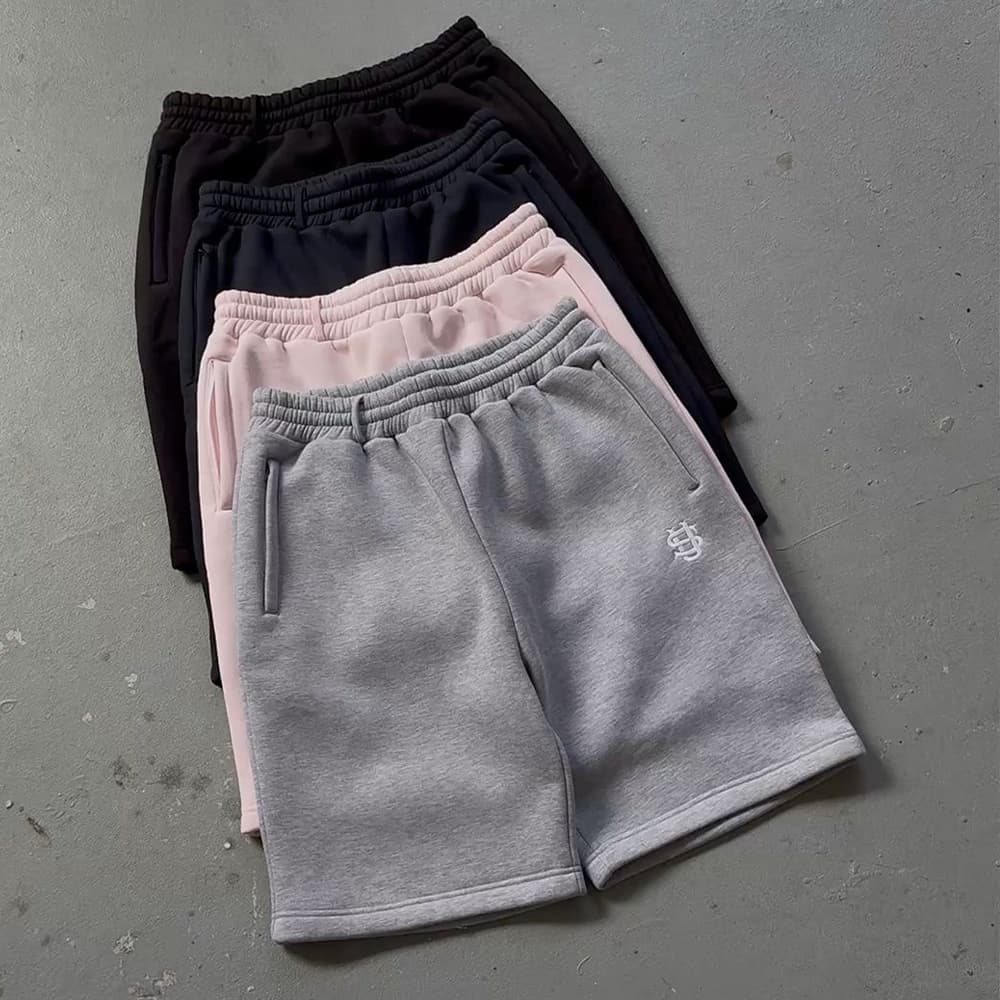 Men's Retro Y2K Street Hip-Hop Casual Shorts Loose Fit Solid Color Sports Elastic Waist Mid-Waist Black Summer Autumn Shorts-a1