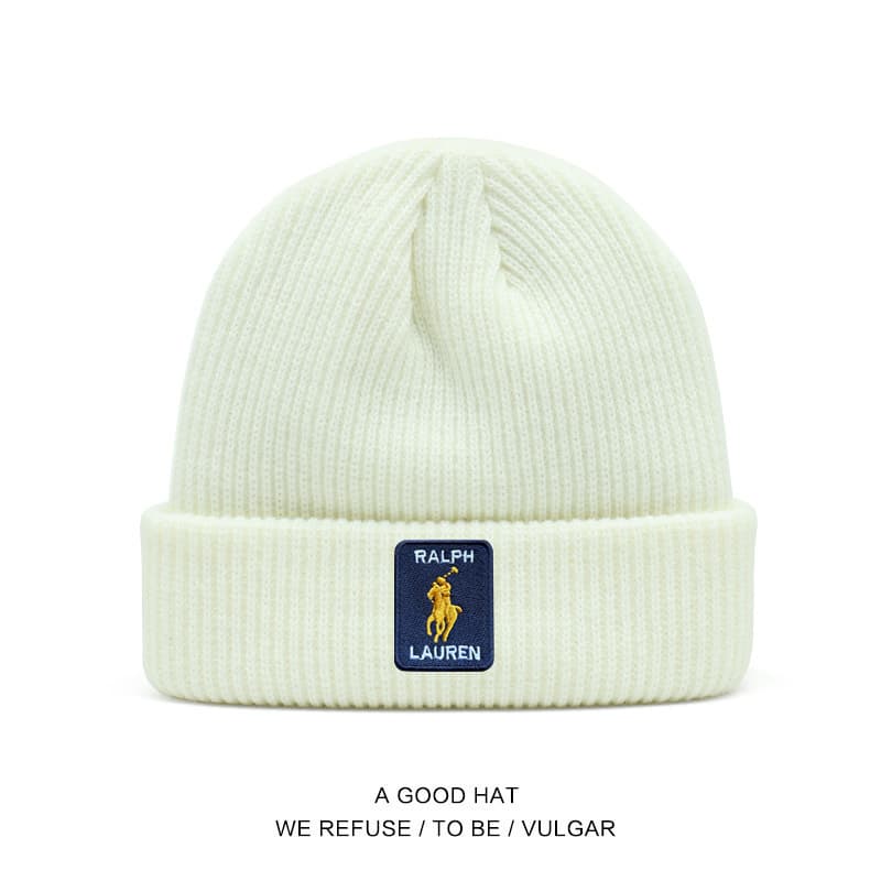 Bonnets en maille Polo pour hommes et femmes, bonnets d'automne et d'hiver, chapeaux chauds et protecteurs contre le froid, chapeaux simples et élé