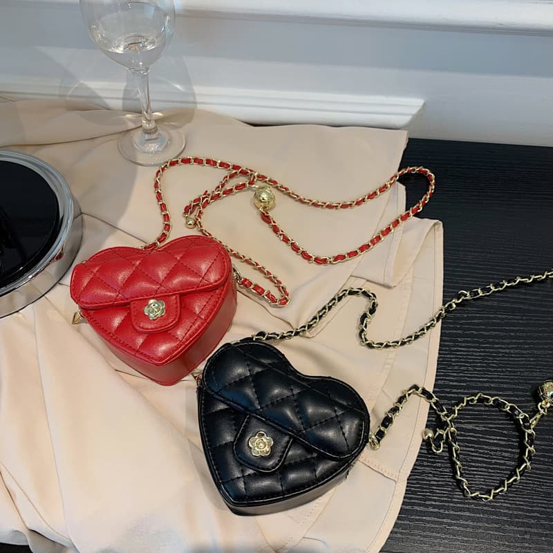Fashion Mini Heart Shaped Lady Shoulder Bag Lipstick Bag