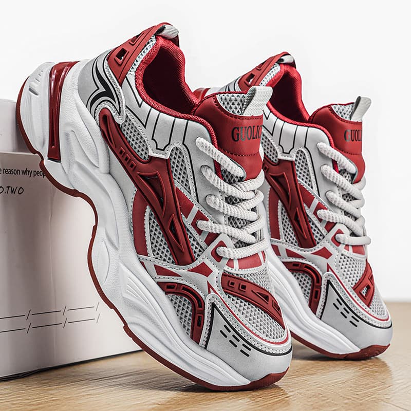 Men's Spring And Summer Mesh Breathable Versatile Casual Sports Shoes, Trendy Streetstyle Thick-Soled Height-Increasing