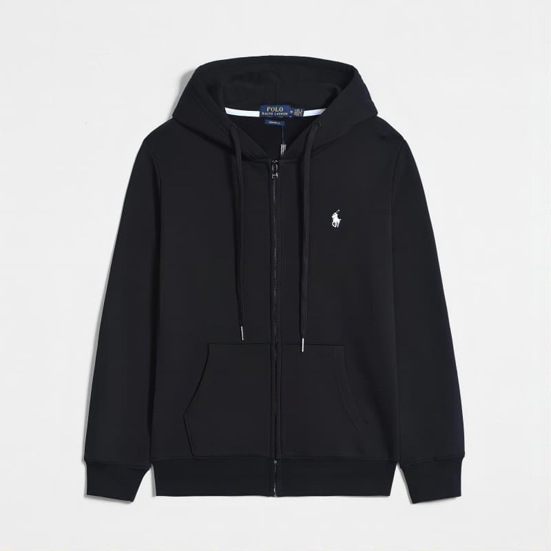 Sweat à capuche décontracté à fermeture éclair et logo poney brodé pour homme de la marque tendance Polo Paul de Laf RL