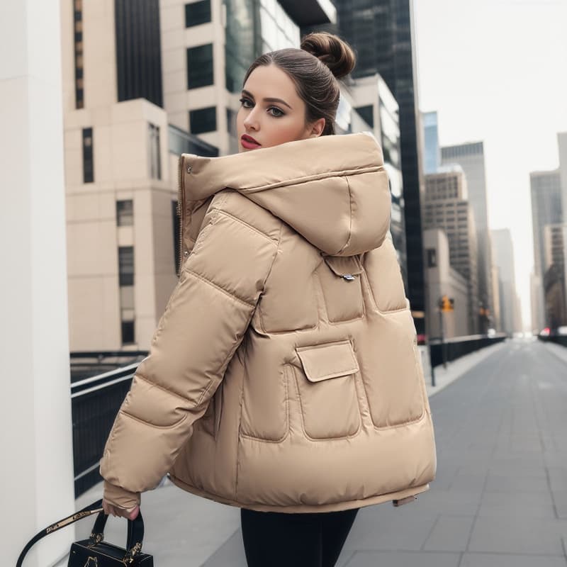 Women's fashion loose and thick warm girlfriends casual coat cotton-padded jacket