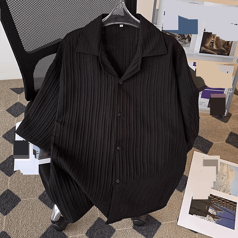 Men's Summer Wear Hong Kong Style Student Loose Niche Design Interesting New Men's Tops Outer Wear