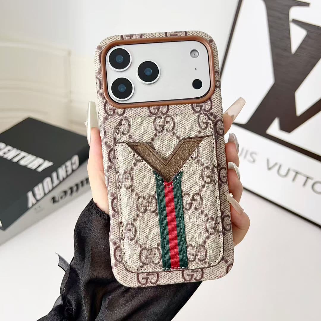 Étui de marque rétro avec porte-cartes pour iPhone 17 Pro Max, support de carte de luxe pour iPhone 15 Pro Max, compatible avec iPhone 16