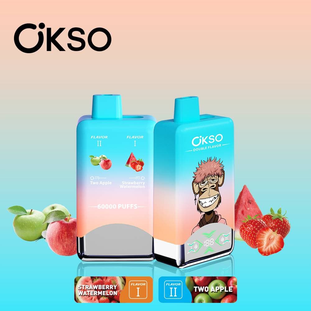 Kit de démarrage pour cigarette électronique 2 en 1 Double Saveur 60K Vapes Monkey avec écran LED, flacon d'e-liquide 9K 9000 Puff Bar, 2 % et 3 %