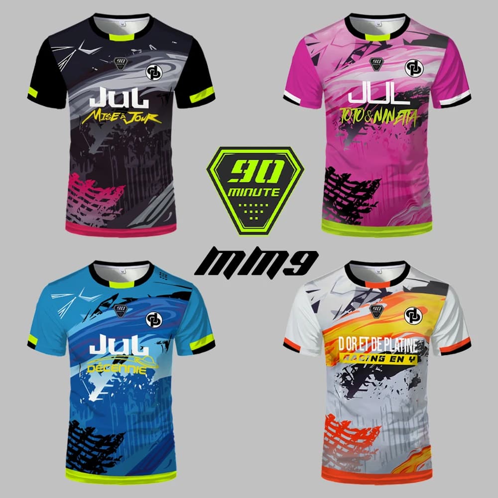 90 Minutes Series MM9 JUL Football Shirt Men's Summer Outdoor Sports Quick-drying Jersey Oversized Fitness Training T-shirt