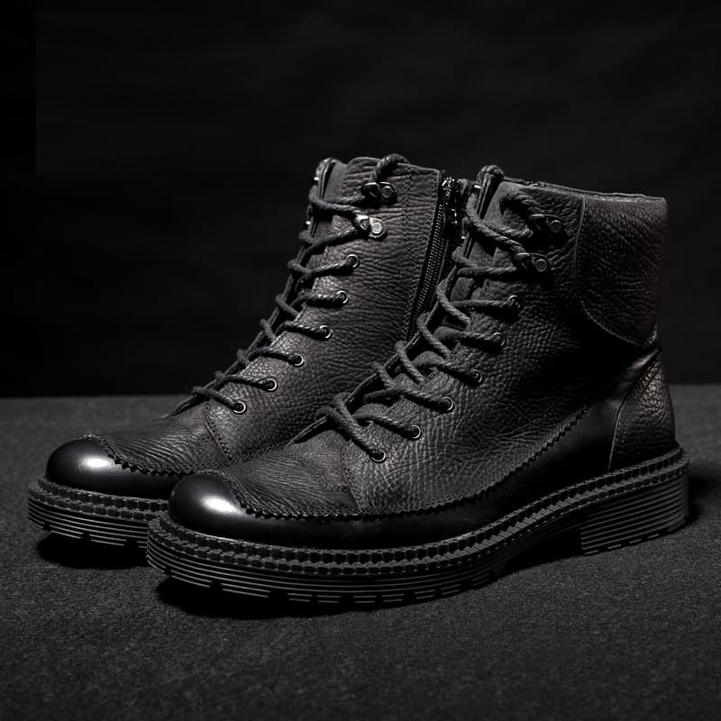 Vintage booties Trendy work boots Winter fleece warm snow boots High tops