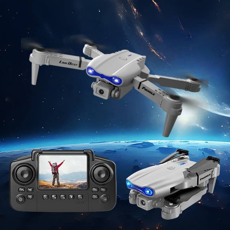 E99 Nova Drone With Screen Remote – Optical Flow Hover, Dual Camera, 90° Adjustable, 120° Wide Angle