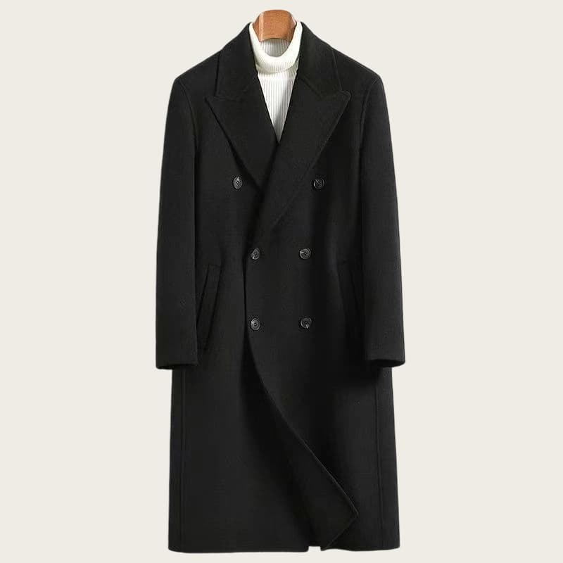 ​Men's Double-Faced Wool Overcoat, Knee-Length Trench Coat, Thickened Winter Jacket, Stylish Casual Outerwear​