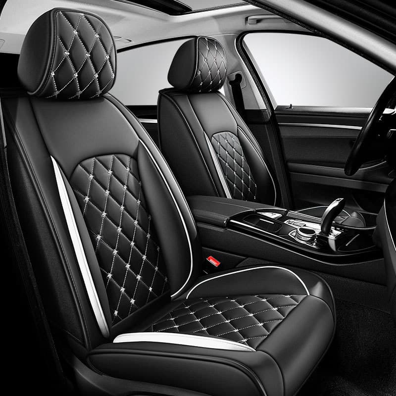 New Crown All-inclusive Full Leather Diamond Four Seasons Car Cushion Four Seasons Universal Dog Head Cartoon Car Seat Cover