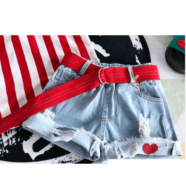 Kid's Clothing Baby denim shorts summer 2024 new fashion girls summer wear embroidered hot pants versatile children's pants