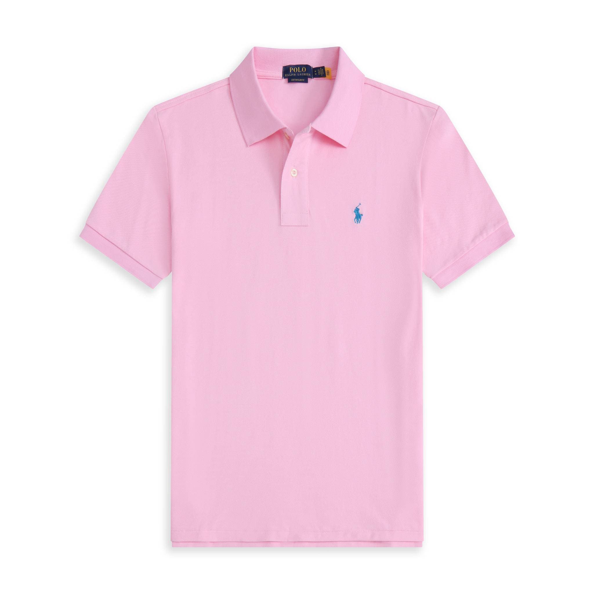 Polo RL Pony Logo pour homme, brodé, en coton uni, grande taille, manches courtes, coupe ample.