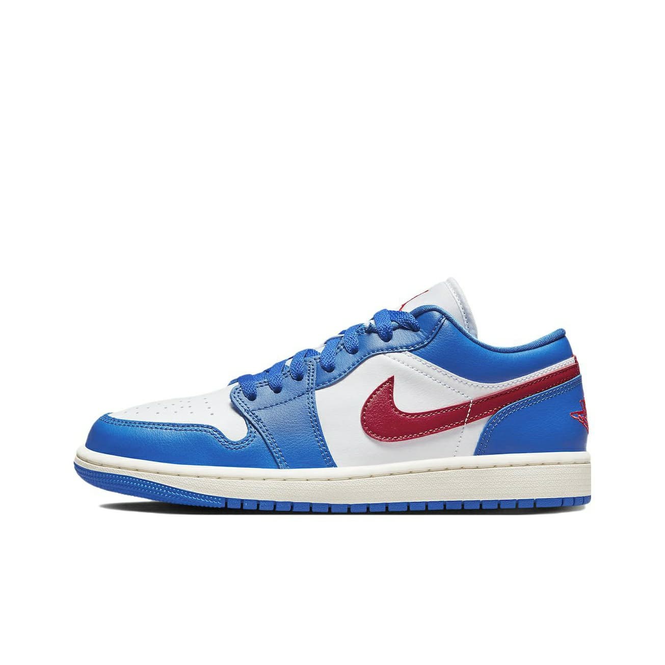 Nike Jordan Mens And Women'sAir 1 Low Sport Blue Gym Red White Sail