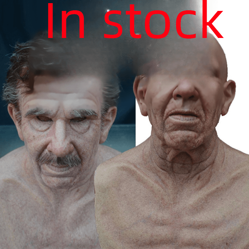 Halloween Independent Station New Old Man Head Mask Old Man Granny Headgear Holiday Dress Cos Funny Props