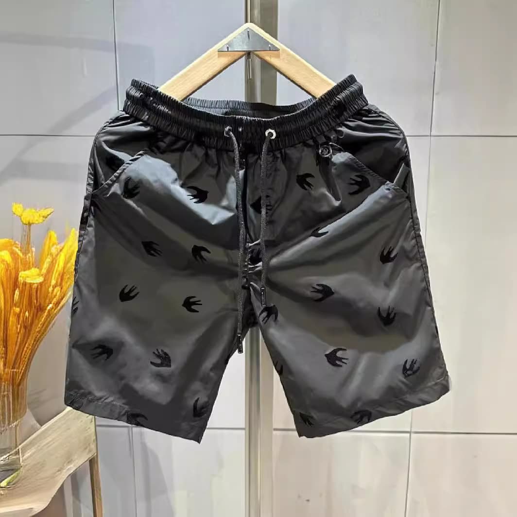 Men's Clothing Full Print Quick Drying Ice Silk Shorts Swallow Loose Casual Free Ironing Beach Pants