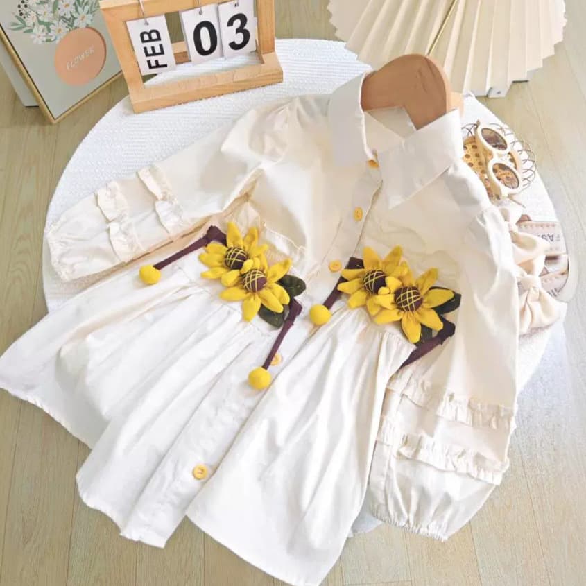 Mother&Kids Girls dress Baby girls sunflower cute skirt shirt dress