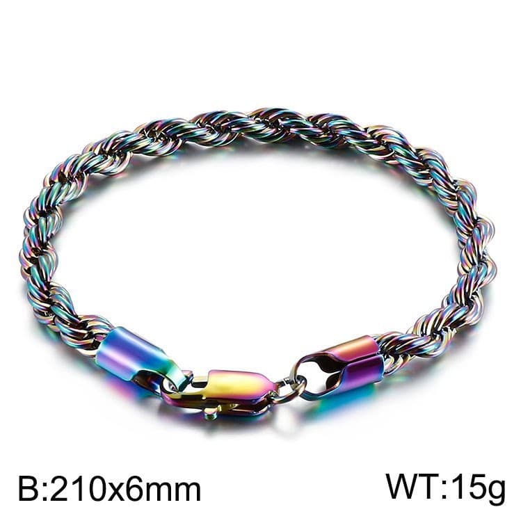 Bracelets pour hommes en acier titane, bijoux tendance, simples, avec boucle torsadée, 4/6/8 mm