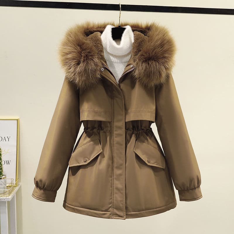 Winter Slim Fit Parkas Coats Outwear Keep Warm Fur Collar Hooded Padded Jackets Thickened Cotton Jacket Women's Coat
